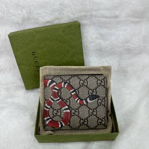 Authentic Gucci Snake Brown Monogram Bifold Wallet