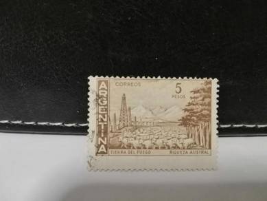 1960 Argentina Stamp Sheep Scenery