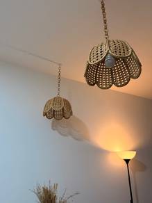 Rotan, Lampu Rottan, Aesthetic Muji Japandi, Deco