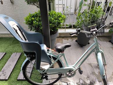 Decathlon elops low frame city bicycle with basket