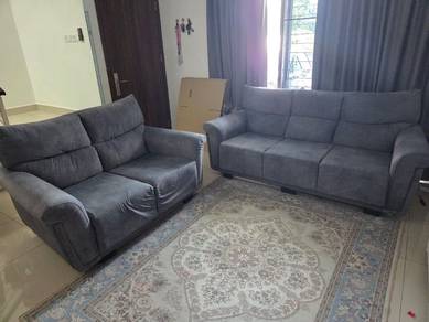 Grey Fabric Sofa Set - 2 Seater and 3 Seater
