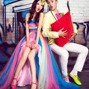 Rainbow wedding prom evening dress gown RB1545