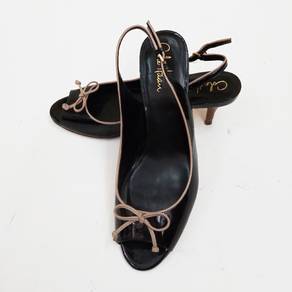Cole Haan Open Toe Front Bow Patent Leather Pumps
