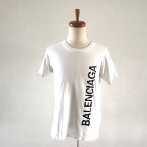 Balenciaga Vertical Logo T-Shirt 'White Black'