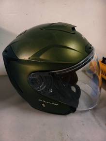 Helmet Gracshaw Open Face (Hijau Matte) 
