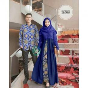 Aleta set couple batik dress top nude red blue