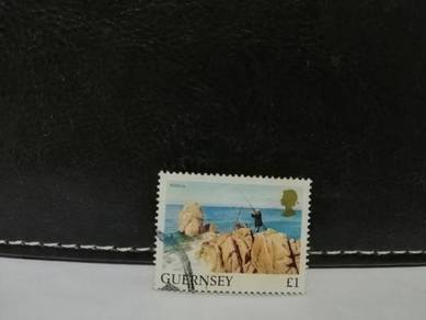1984 Guernsey Stamp Beach Rock Fishing