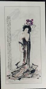 Elegant Lady with Floral Headdress