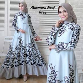 Maxmara Neef maxi dress long sleeve Muslimah blue