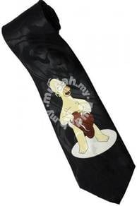 The Simpsons Homer Hat BLACK Silk Cartoon Neck Tie