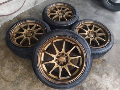 Sport rim second 17 CE28 siap tayar civic preve 70