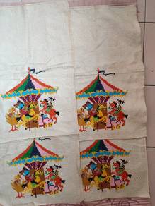 neverUsed4PiecesCrossStitchedin1970s:- 17inx11.5in