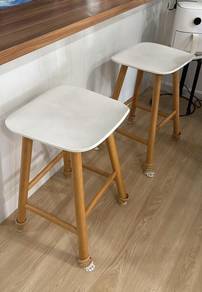 White Wooden Bar Counter Stool