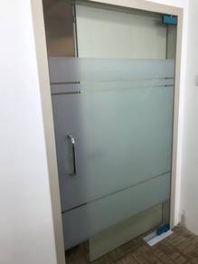 PINTU KACA 12mm TEBAL l 12mm clear glass install