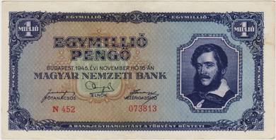 Hungary 1 Million Pengo Banknotes 1945  xf+