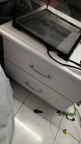 side table wide white color 
