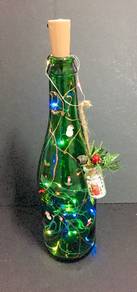 Fairy Lights Illuminated Green Bottle