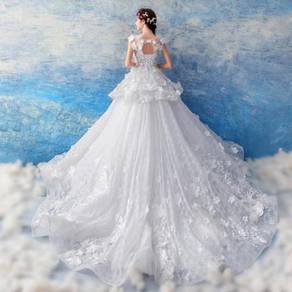 White fishtail wedding bridal gown dress RB0679