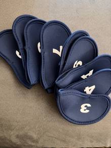 Neoprene Golf Iron Headcovers Set (Navy Blue)
