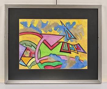 Framed Dynamic Abstract Geometric Composition