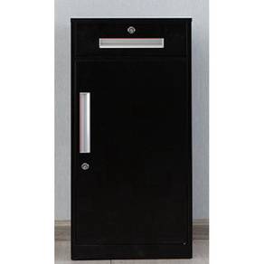85x88x90cm BLACK Storage With Lock Cabinet Shelf