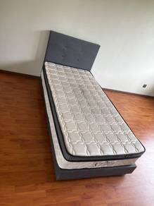 Single Bed Frame with Mattress + Dressing Table +