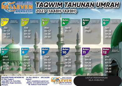 Taqwim Tahunan Umrah 2027 {1448H-1449H]