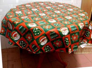 Xmas Vinyl Tablecloth with Flannel Backing (New)#2