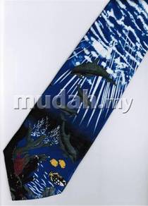Fish Dolphin Marine Life Coral Novelty Neck Tie 1