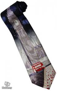Elizabeth Big Ben London Clock Tower Bus Neck Tie