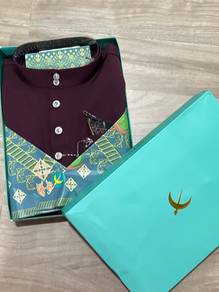 New - Baju melayu elrah burgundy size L