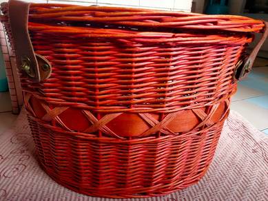 Good Condition Red Woven Basket