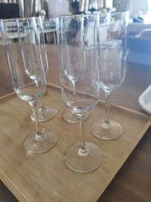 Set of 5 Clear Glass Champagne Flutes/cup/good qua