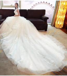 White off shoulder fishtail wedding dress RB0629