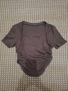 Brown Top Short Sleeve