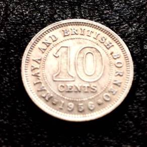 10 Cents Coin, 1956 British Borneo Malaya