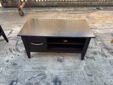 3ft Solid TV Cabinet Console Drawer Rack Table