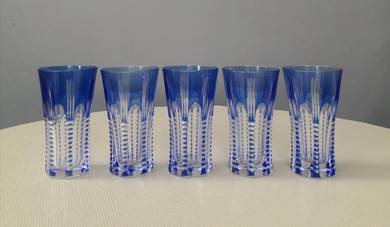 Blue crystal glass cup 5