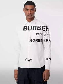Burberry Horseferry Print Cotton Oxford Oversized 