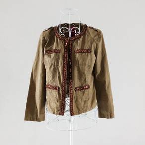 Anna Sui Dolly Girl Olive Green Cardigan
