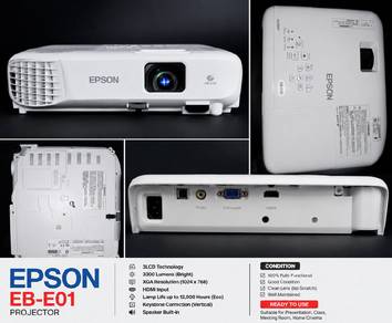 Epson EB-E01 Projector Original HDMI 3300 Lumens –