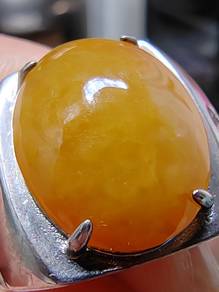 Giok Jadeite Burma Kuning Ais (Type A Jadeite ）