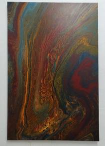 Red flaming Abstract Painting