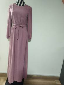 Zalia Dusty Pink Maxi Dress with gold polka dots