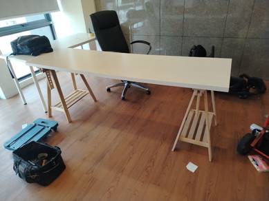 White 7FT Wooden Leg Table TF733
