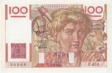 France 100 Francs 1952 Pick 128d