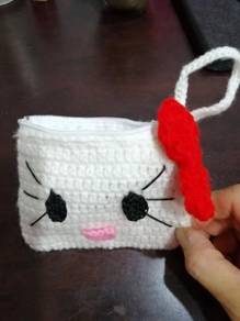 Crochet Hello Kitty Coin Pouch (Handmade)