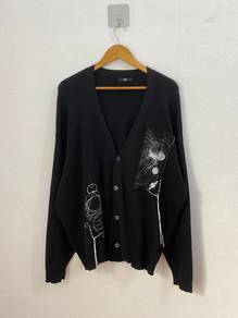 HARE Graphic Deconstructed Cardigan Black