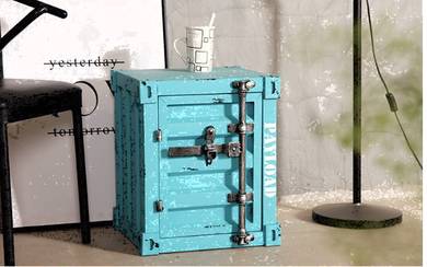1 Unit - Container Vintage Style Side Table