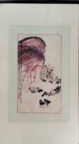 Chinese Ink Painting of Chicks and Blossoms